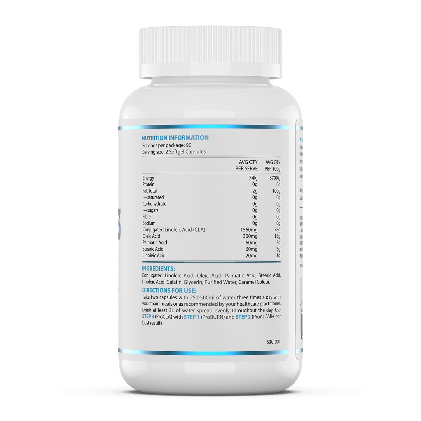 STEP 3 - ProCLA Essential Capsules Nutrition Information