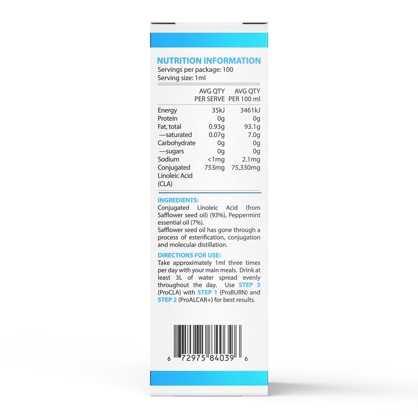 Step 3 - ProCLA ADVANCED Nutrition Panel